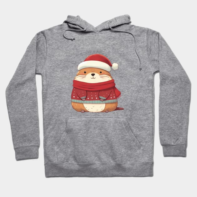 Cute Christmas Marmot Hoodie by Takeda_Art